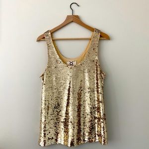 Figue Gold Sequin Top